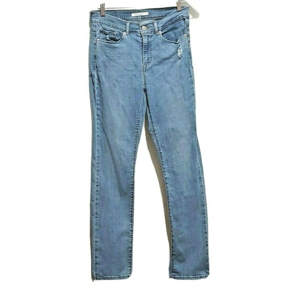 Levi's Denim - Levi's 525 Womens Jeans Straight Leg Size 4 Distressed Mid Rise 29 X 31.5